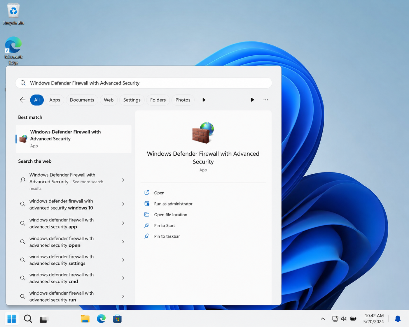 เปิด Windows Defender Firewall