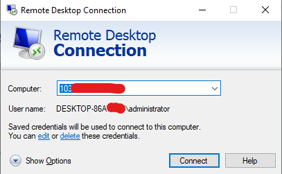 กรอก IP Address ของ VPS ใน Remote Desktop